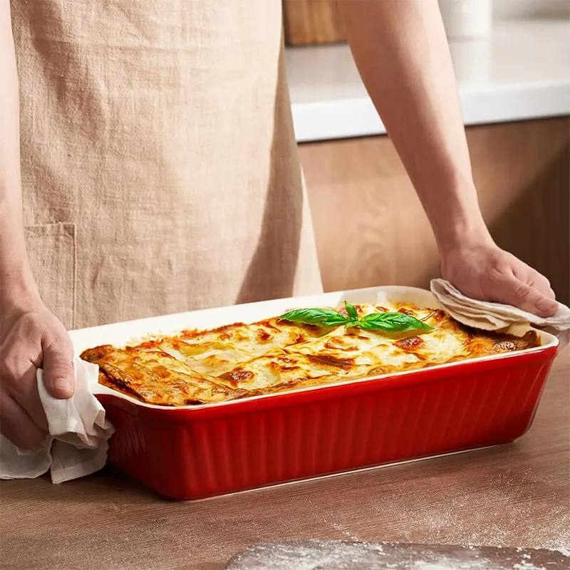 13-дюймовая форма для запекания — керамическая форма для запекания 9×13 дюймов, глубокая форма для лазаньи