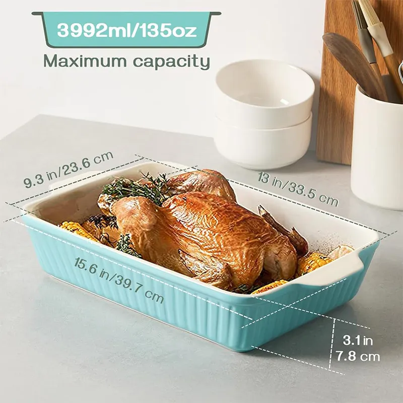 13-дюймовая форма для запекания — керамическая форма для запекания 9×13 дюймов, глубокая форма для лазаньи