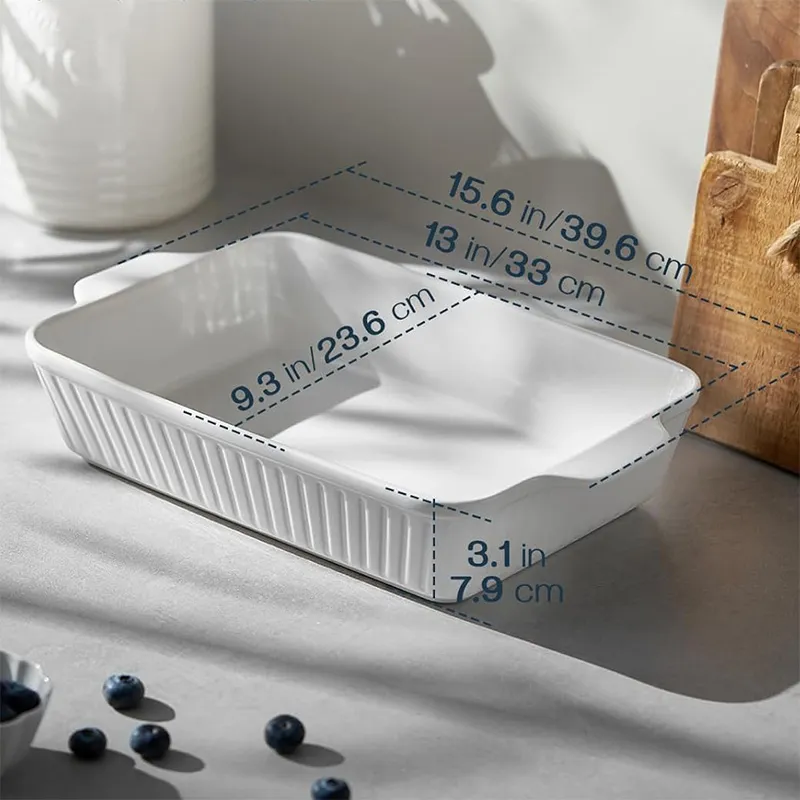 13-дюймовая форма для запекания — керамическая форма для запекания 9×13 дюймов, глубокая форма для лазаньи