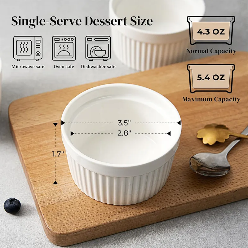 4 унции керамическая ёмкость для запекания — подходит для крем-брюле и суфле в мини-формах