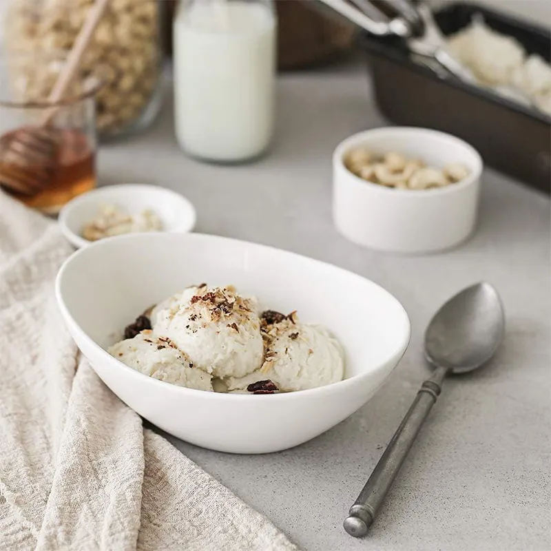 7-дюймовая белая керамическая чаша в форме юаньбао — чаша для злаков, белая 12-унцевая керамическая сервировочная чаша, набор из 6 предметов