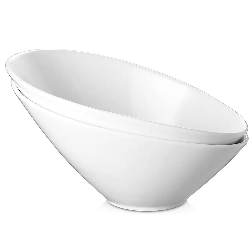 9,5-дюймовая белая салатница — двойная наклонна...