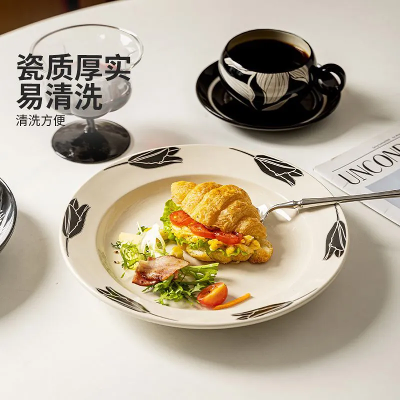 Винтажная керамическая посуда Moro — домашние миски, тарелки, блюдца, новая модель 2025 года, стильные сервировочные тарелки и чаши для риса