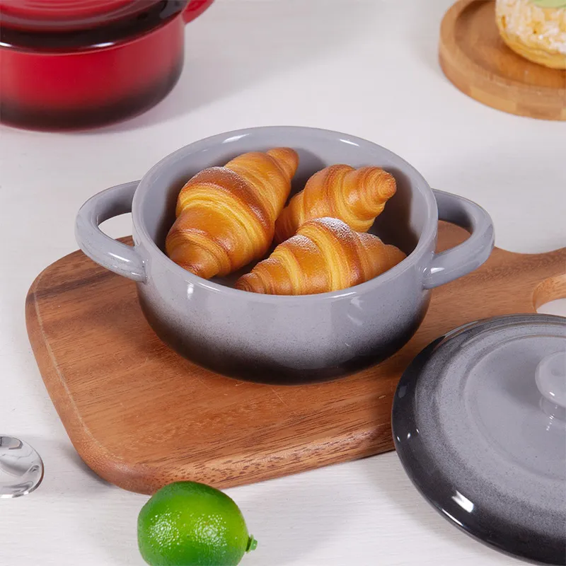 Дофаминовая керамическая чаша для приготовления яиц на пару — домашняя чаша с крышкой для яичного пюре, двухушная чаша для детского прикорма