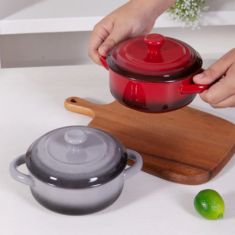 Дофаминовая керамическая чаша для приготовления яиц на пару — домашняя чаша с крышкой для яичного пюре, двухушная чаша для детского прикорма