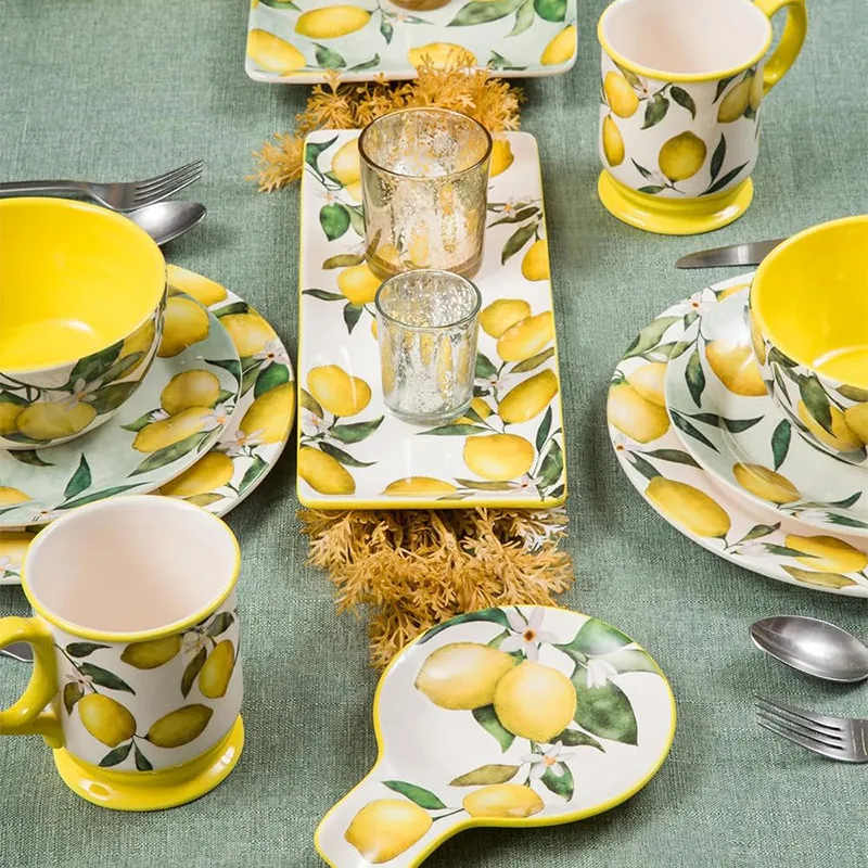 Креативная лимонная тарелка — керамическая фруктовая тарелка в стиле инстаграм для фруктовых фестивалей, домашнего использования, ресторанов или оптовых закупок