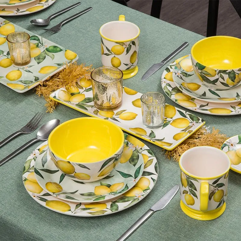 Креативная лимонная тарелка — керамическая фруктовая тарелка в стиле инстаграм для фруктовых фестивалей, домашнего использования, ресторанов или оптовых закупок