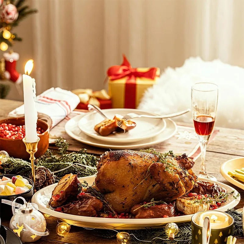 Набор из 3 овальных рыбо-мясных блюд с утолщённым краем 12/14/16 дюймов — большой набор овальных сервировочных тарелок размером 16, 14 и 12 дюймов