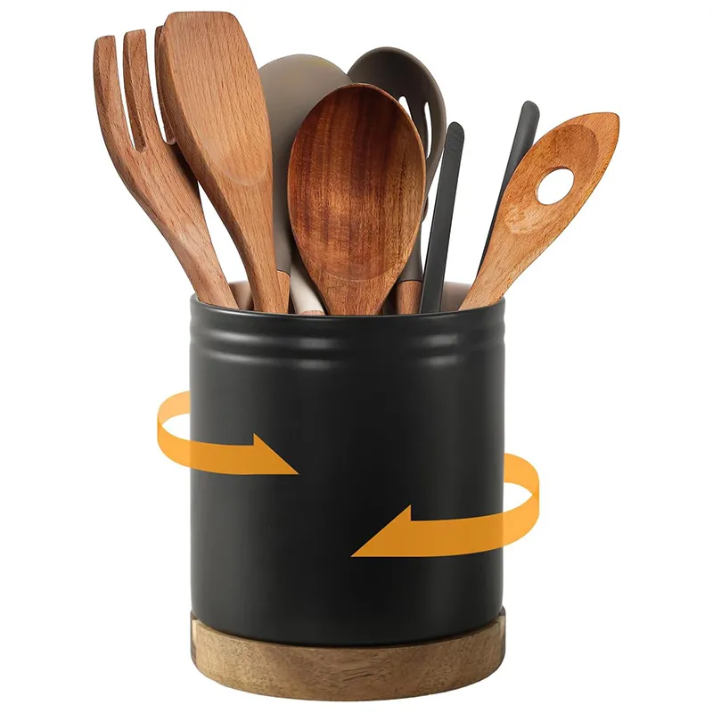 Подставка для палочек для еды — 7,6-дюймовая вращающаяся подставка для кухонных принадлежностей на 360°, подходит для хранения на столешнице