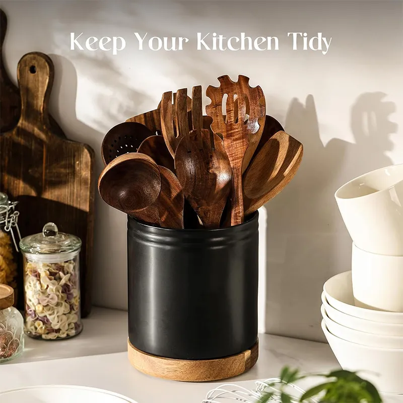 Подставка для палочек для еды — 7,6-дюймовая вращающаяся подставка для кухонных принадлежностей на 360°, подходит для хранения на столешнице