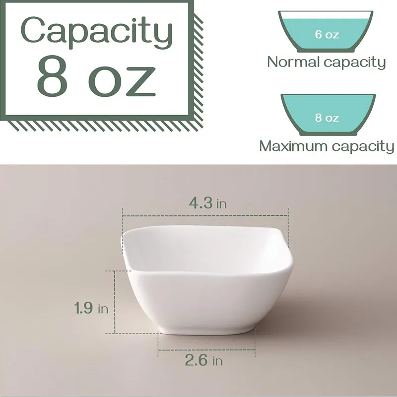 Полуквадратная десертная чаша — 8-унцевая термостойкая форма для запекания, форма для крем-брюле