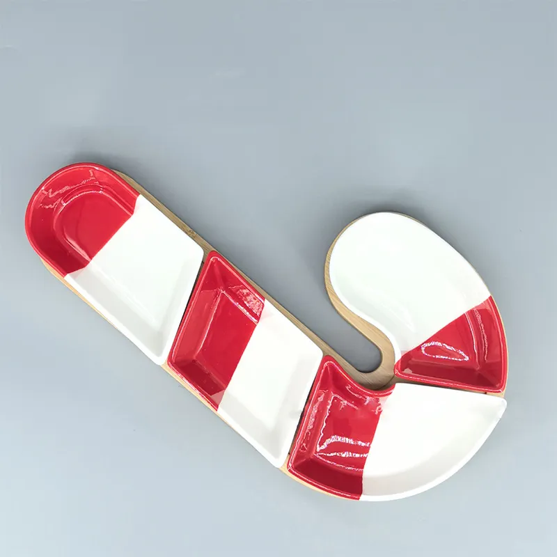 Рождественский подарок — тарелка-зонтик для закусок, поднос для украшений, креативная керамическая тарелка для фруктов, свадебная тарелка для орехов