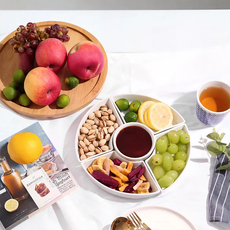 Сервировочный поднос — поднос с вращающейся подставкой на 360°, набор для тако-вечеринок с чипсами и соусами, подходит для закусок, чипсов, фруктов и снеков