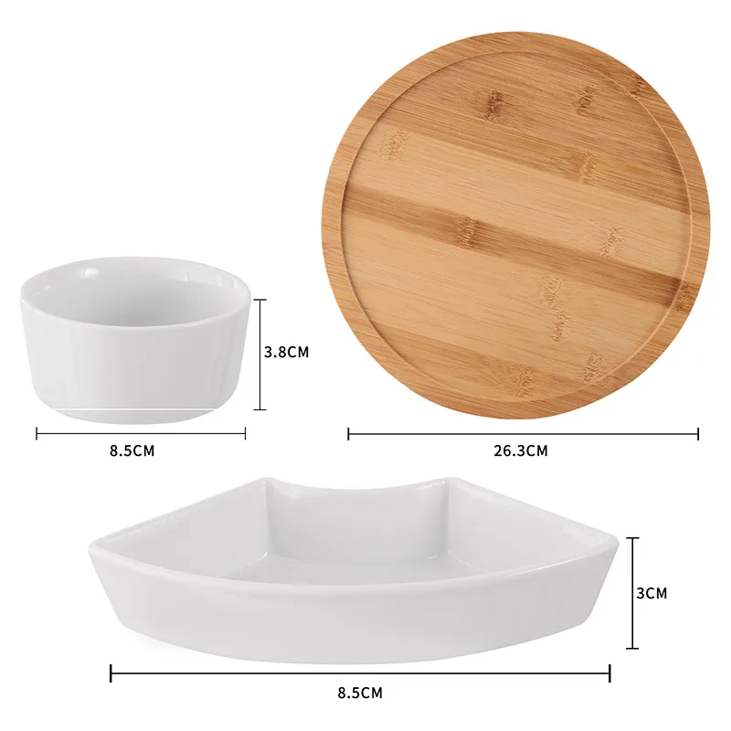 Сервировочный поднос — поднос с вращающейся подставкой на 360°, набор для тако-вечеринок с чипсами и соусами, подходит для закусок, чипсов, фруктов и снеков