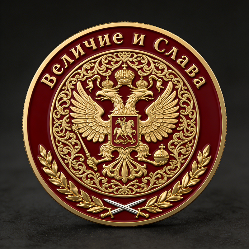 Изготовление металлических значков и памятных монет на заказ с технологией матового лака