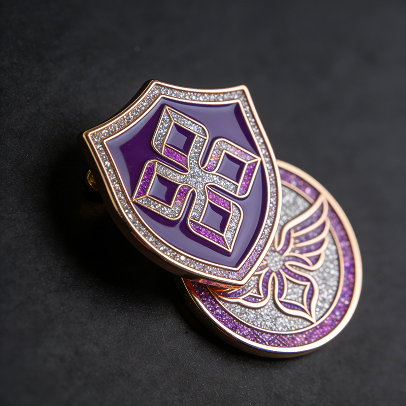 Изготовление металлических значков и памятных монет с технологией блесток