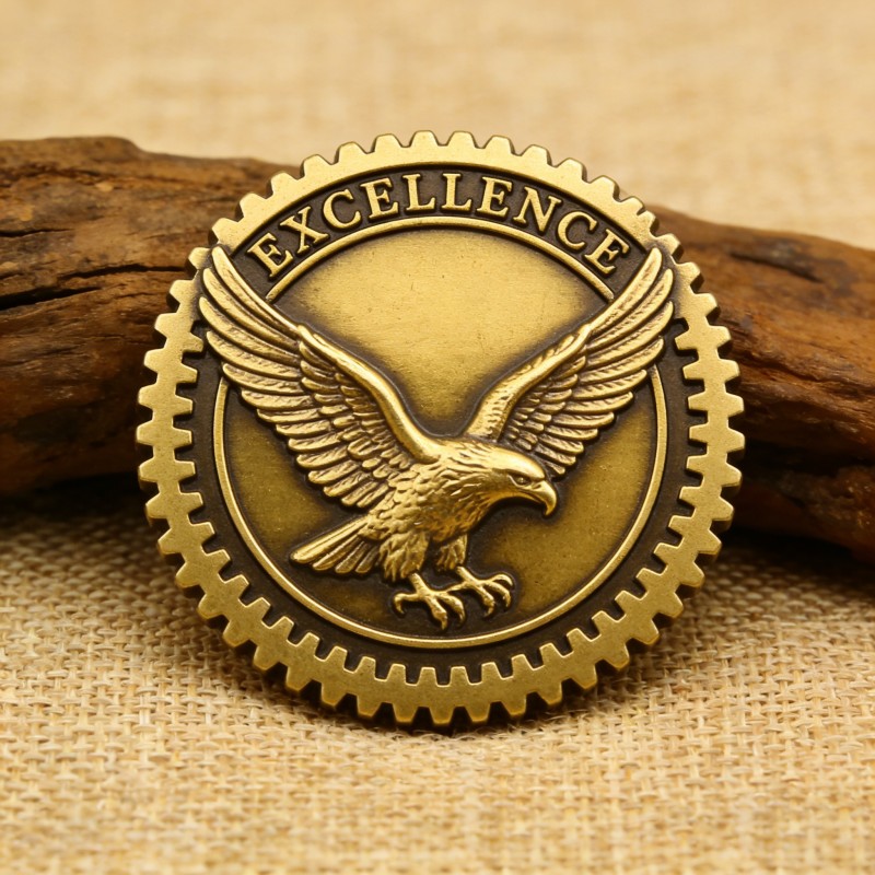 Изготовление металлических значков и памятных монет с технологией античной патины