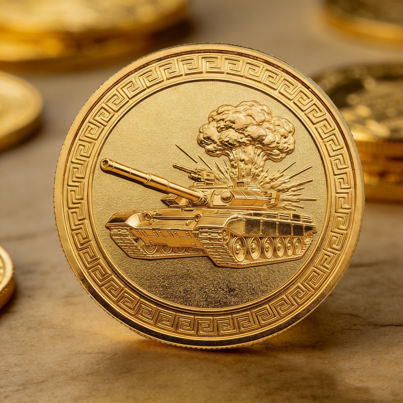 Изготовление металлических значков и памятных монет с технологией золочения