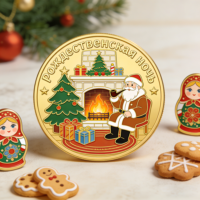 Рождественские значки, милые мультяшные металлические