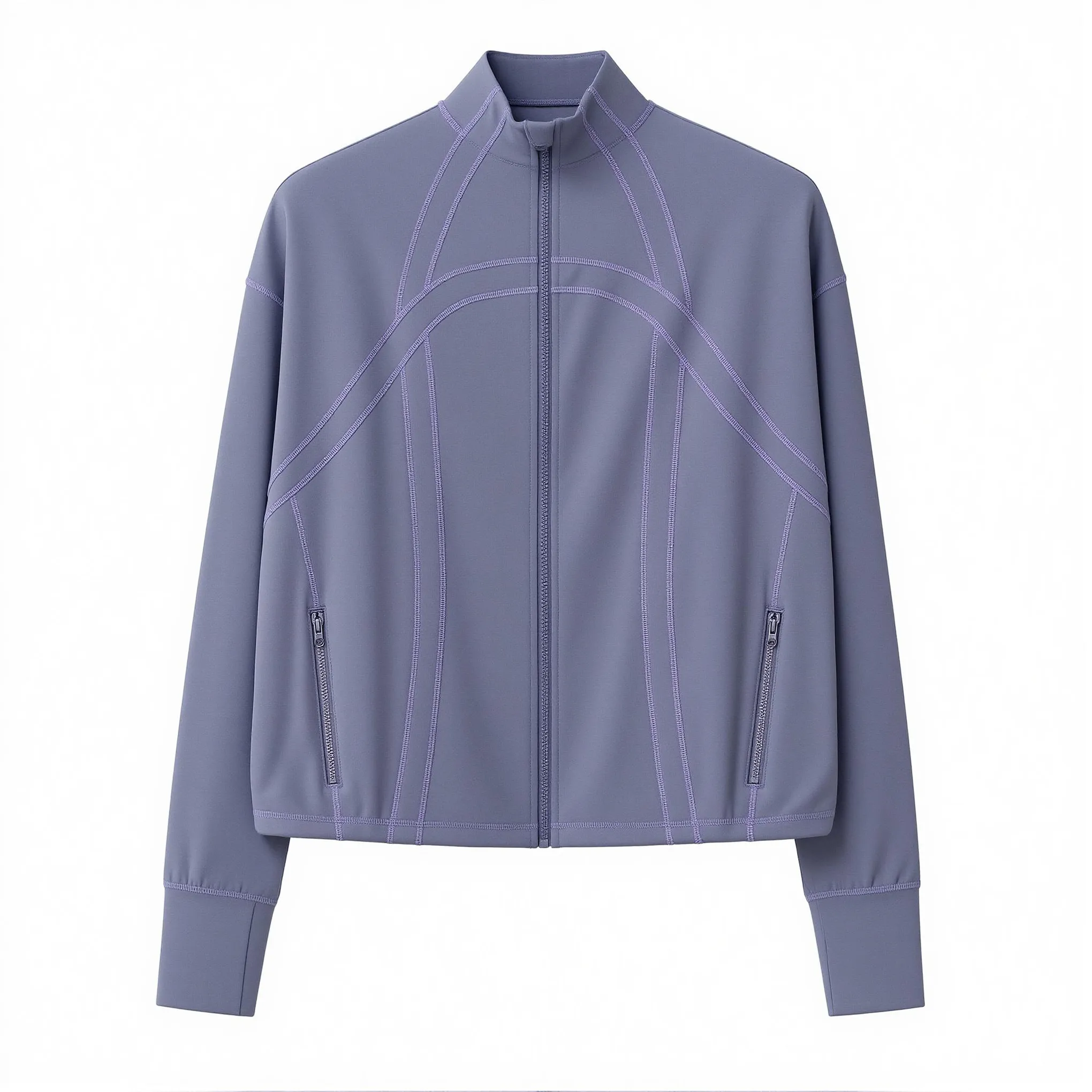 Женская спортивная кофта на молнии с комбинированными вставками