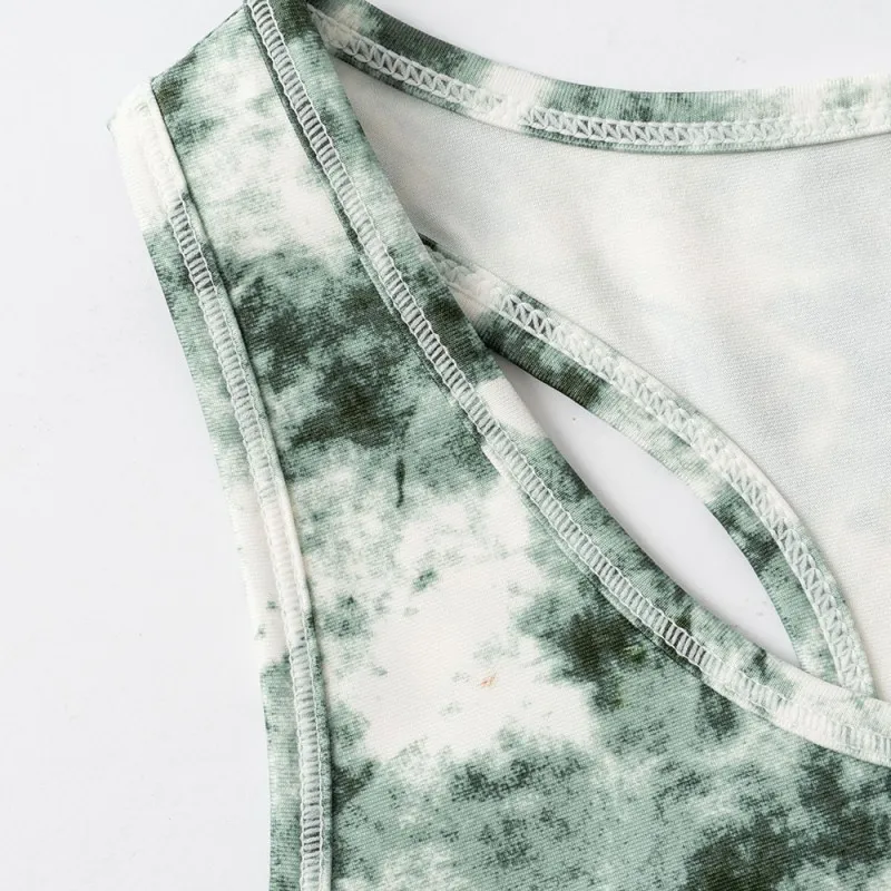 Женская майка для йоги с эффектом тай-дай