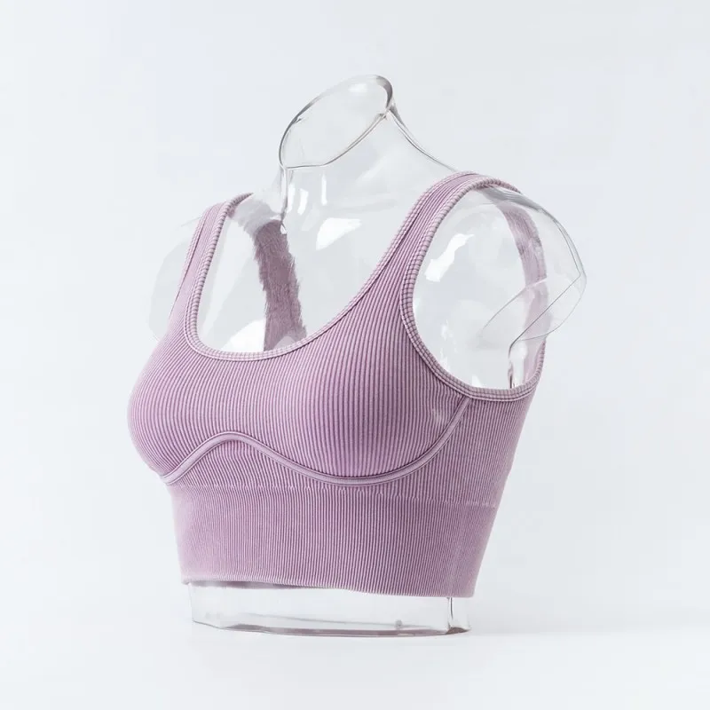 Женский бесшовный йога-топ