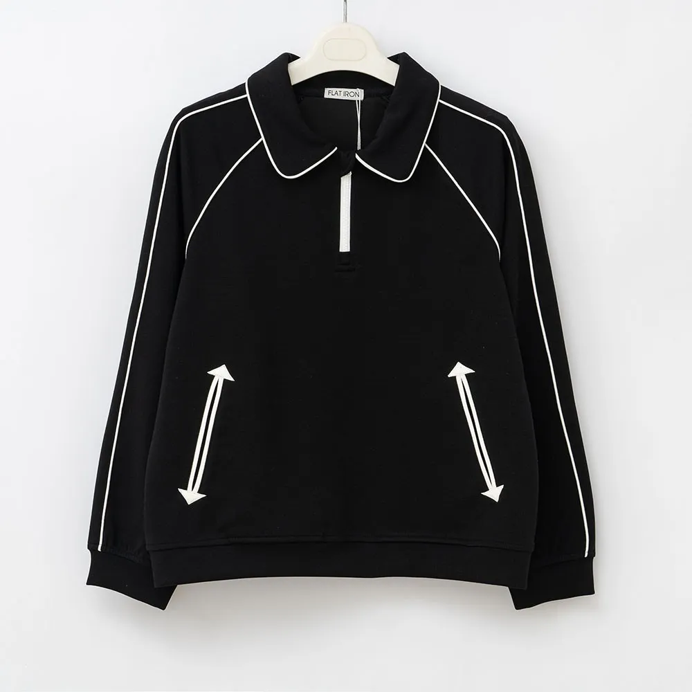 Женский повседневный спортивный свитер черного цвета