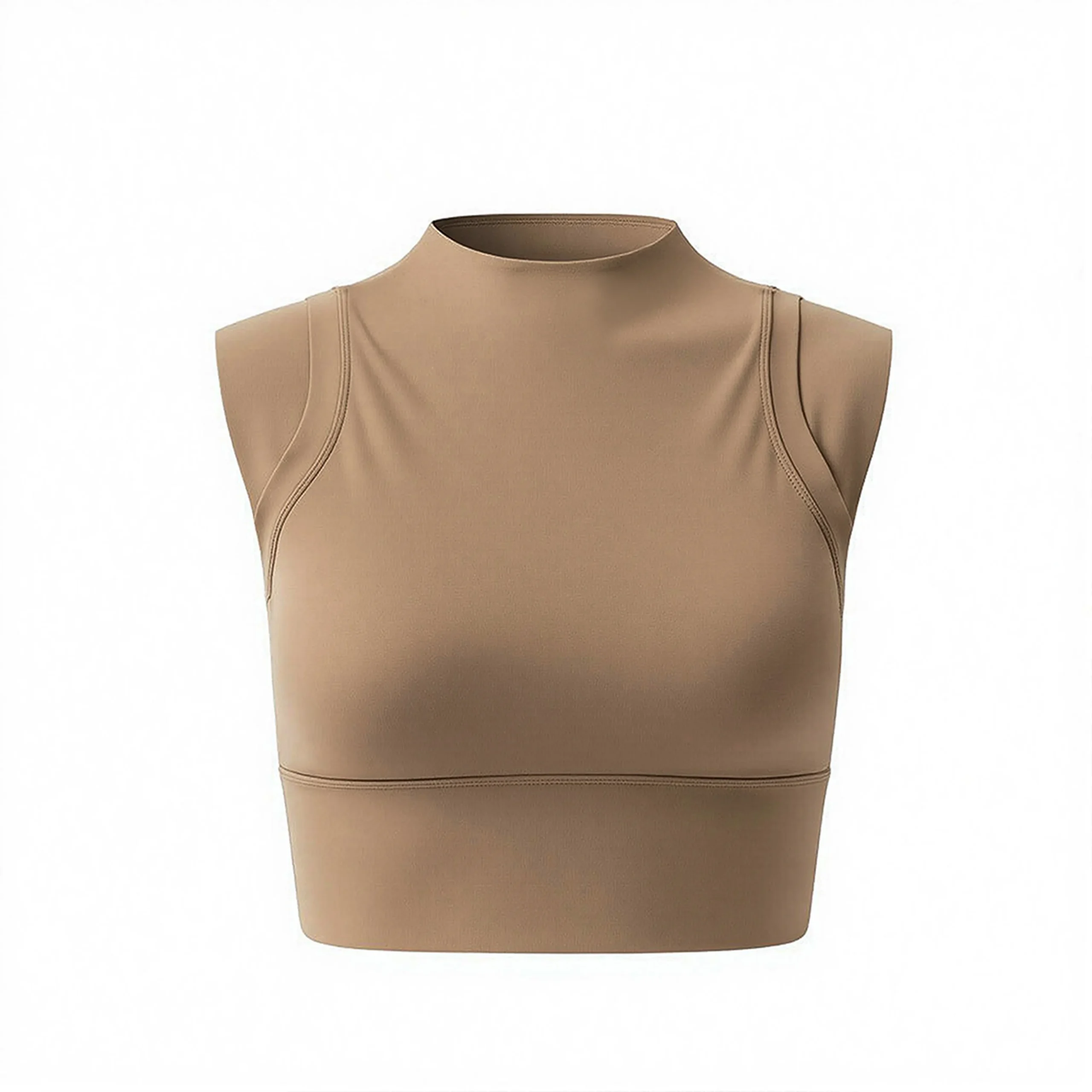 Женский спортивный топ с полувысоким воротником