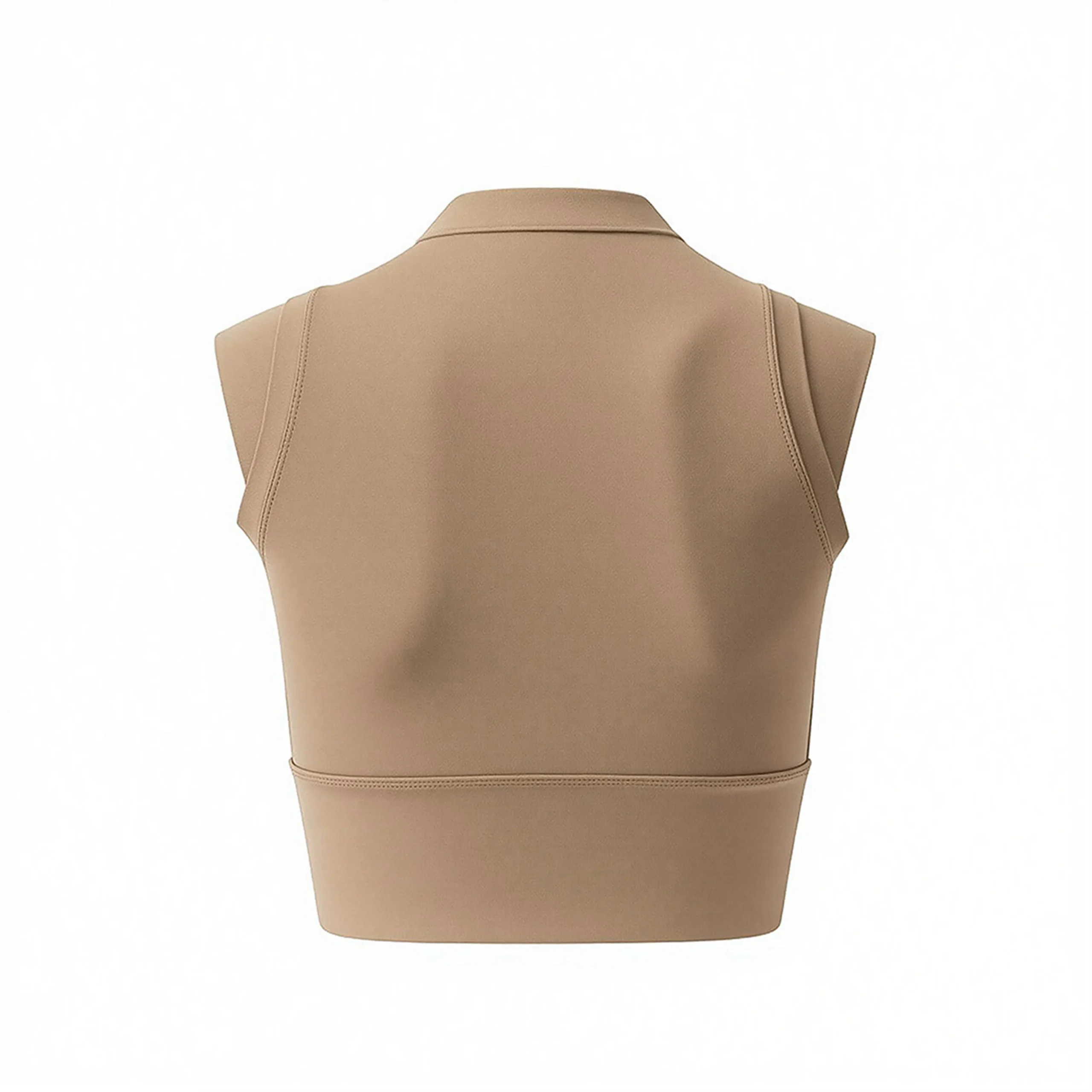 Женский спортивный топ с полувысоким воротником