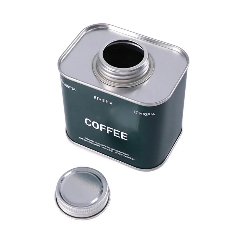 Пустая жестяная банка для кофейных зерен 100г с клапаном