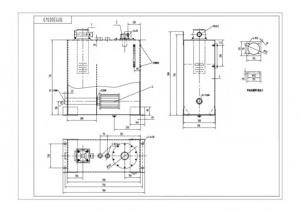 Сборочный узел гидравлического масляного бака HJ-150-A-KT (7)