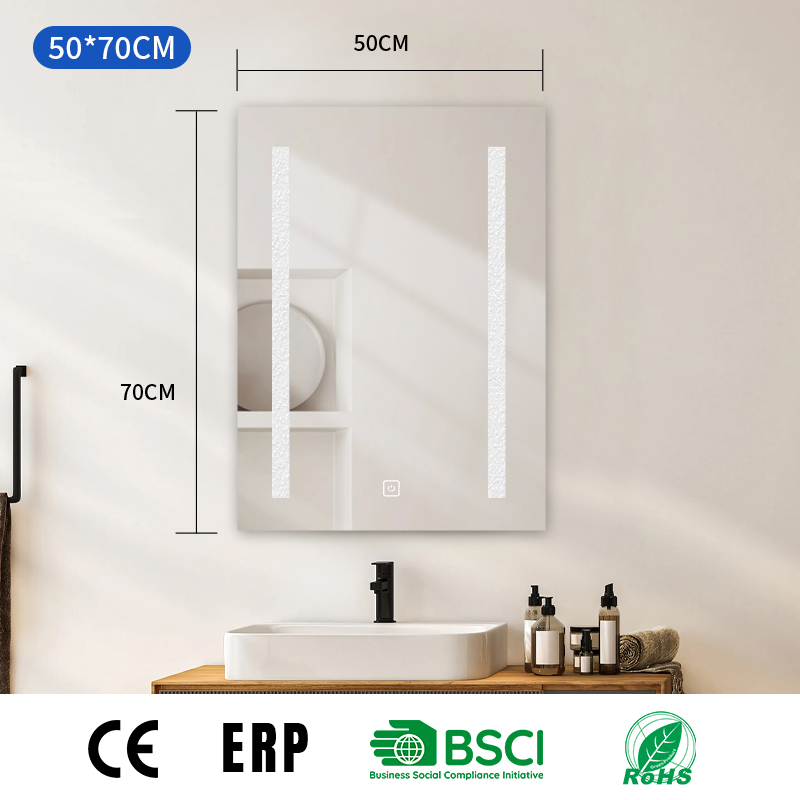 Прямоугольное зеркало для ванной комнаты 50*70