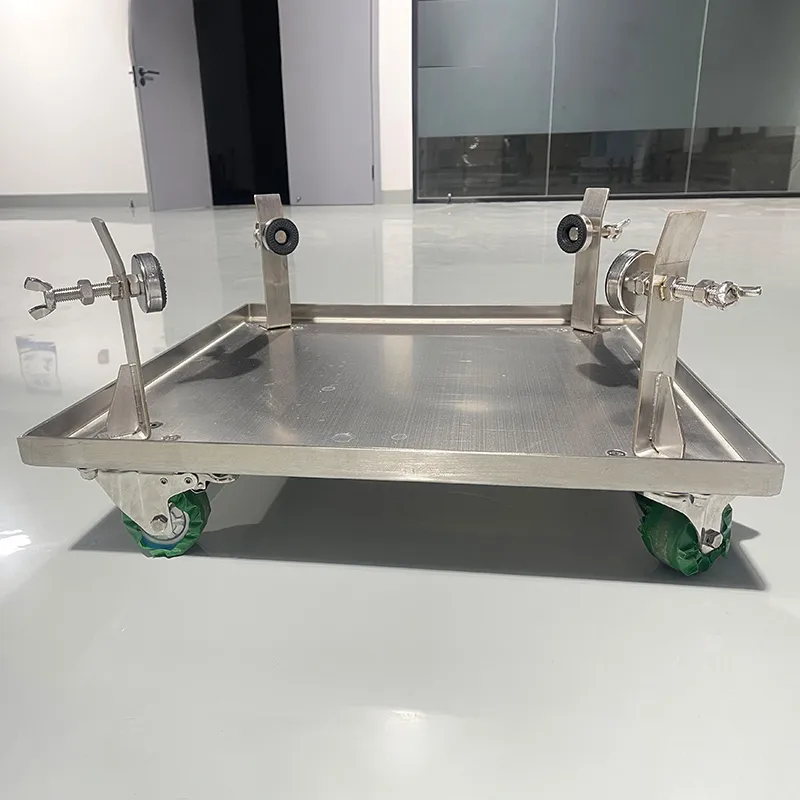 Транспортировочная тележка с регулируемой конструкцией для химических барабанов из нержавеющей стали
