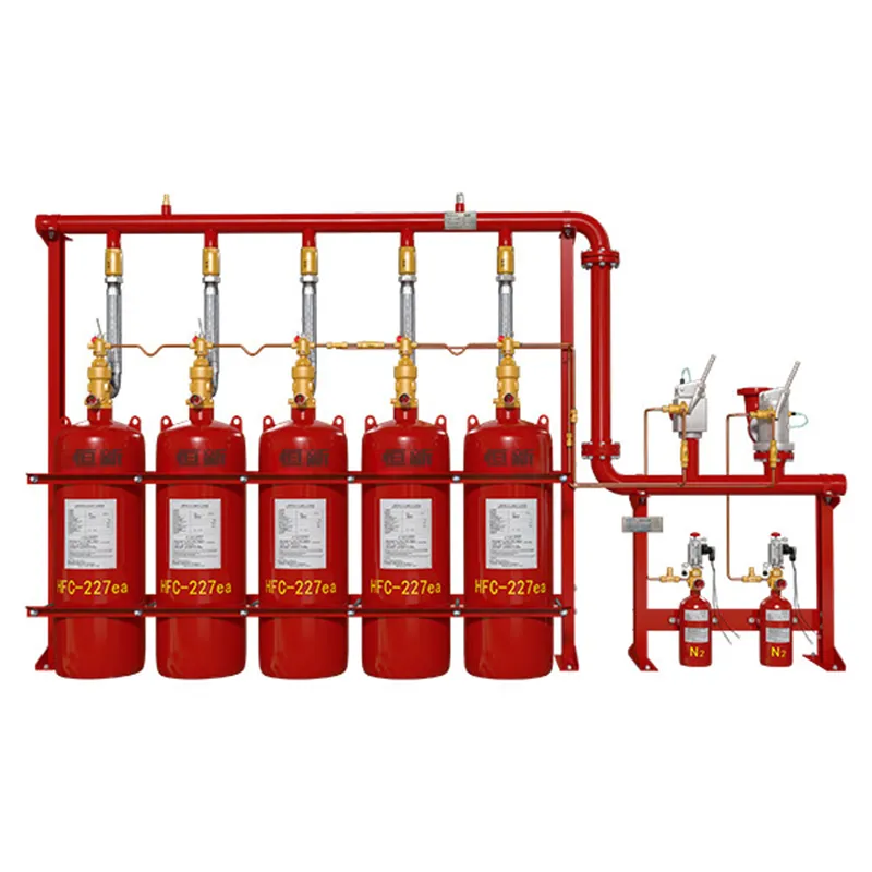 Система пожаротушения с гептафторпропаном с внутренним хранением давления