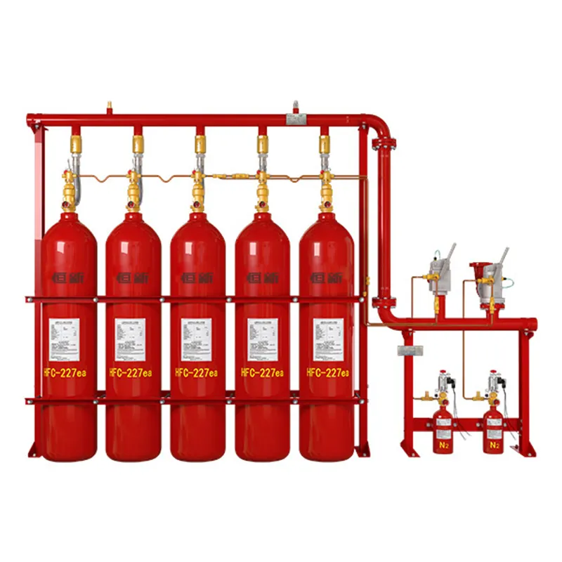 Система пожаротушения с гептафторпропаном с внутренним хранением давления