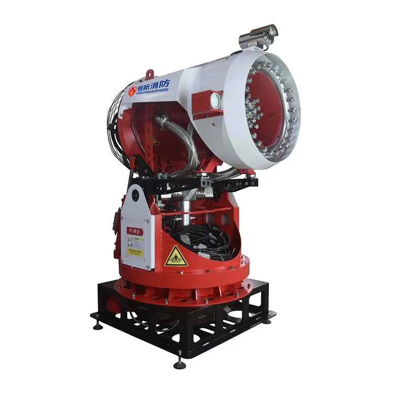 Система пожаротушения тонкораспылённой водой с турбовентиляторным лафетным стволом