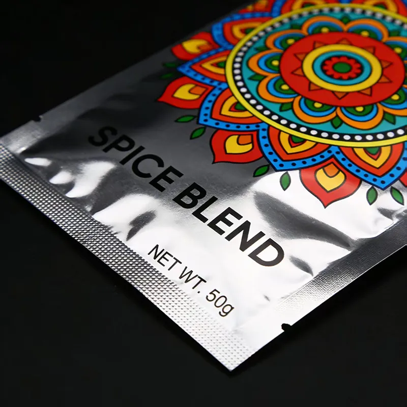 Пакет с трёхсторонним швом алюминизированный с печатью