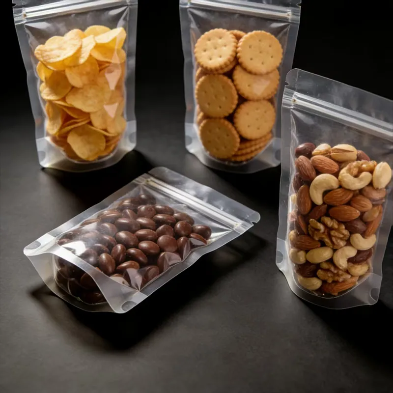 Прозрачный стоячий пакет с зип-локом