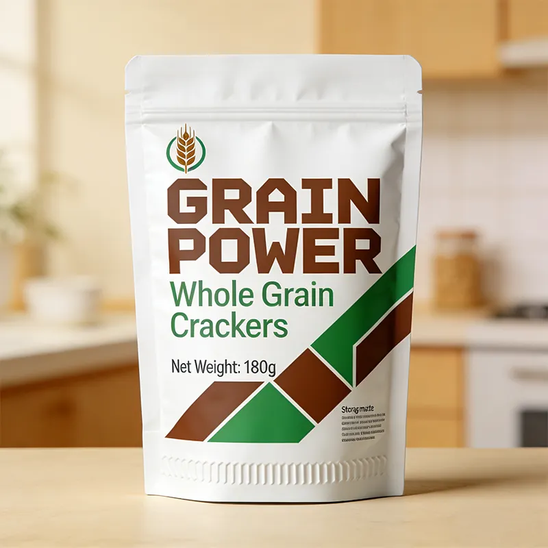 Стоячий пакет с зип-локом алюминизированный с печатью