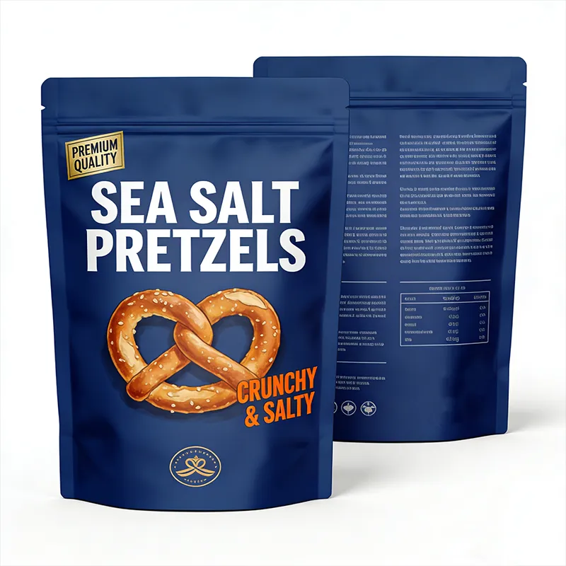 Стоячий пакет с зип-локом алюминизированный с печатью