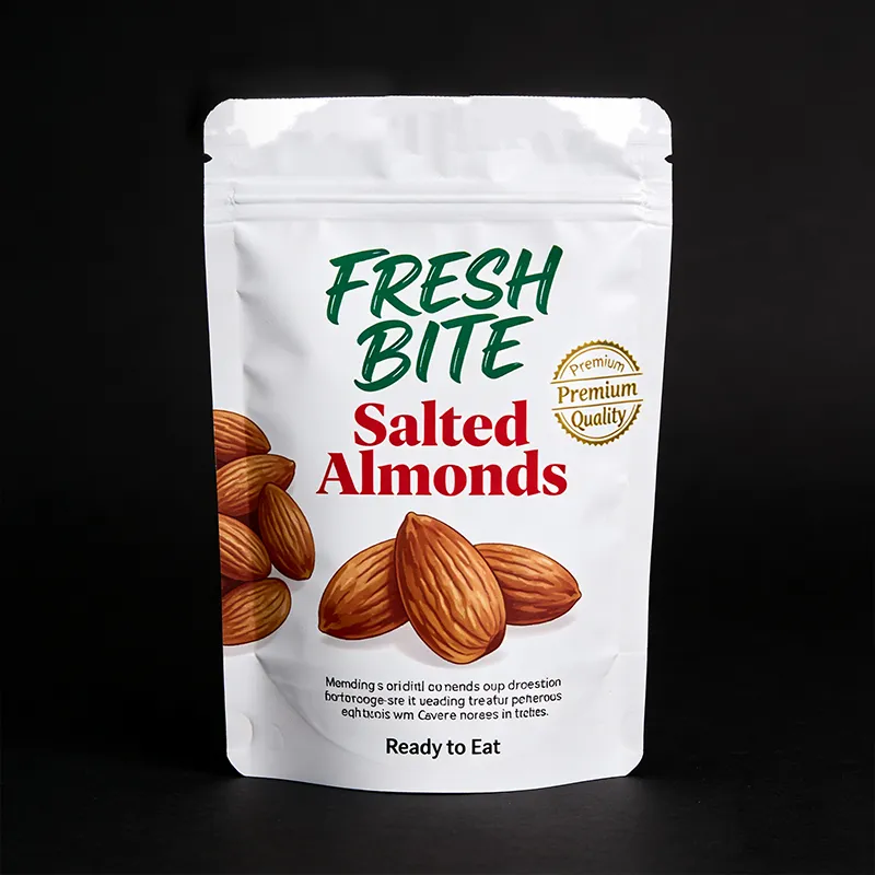 Стоячий пакет с зип-локом алюминизированный с печатью