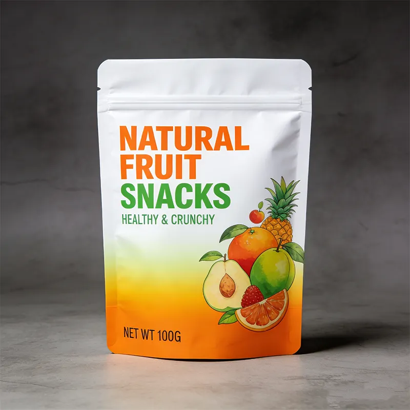 Стоячий пакет с зип-локом алюминизированный с печатью