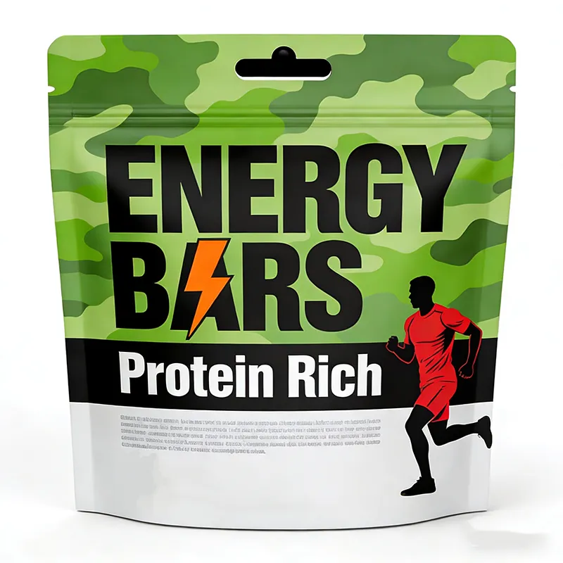 Стоячий пакет с зип-локом из алюминиевой фольги с печатью