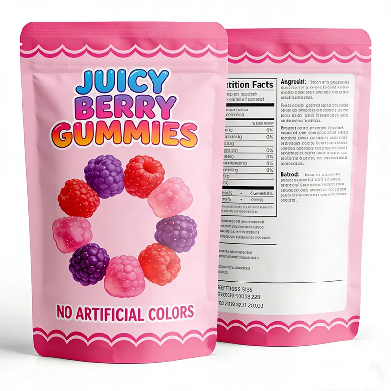 Стоячий пакет с зип-локом из алюминиевой фольги с печатью