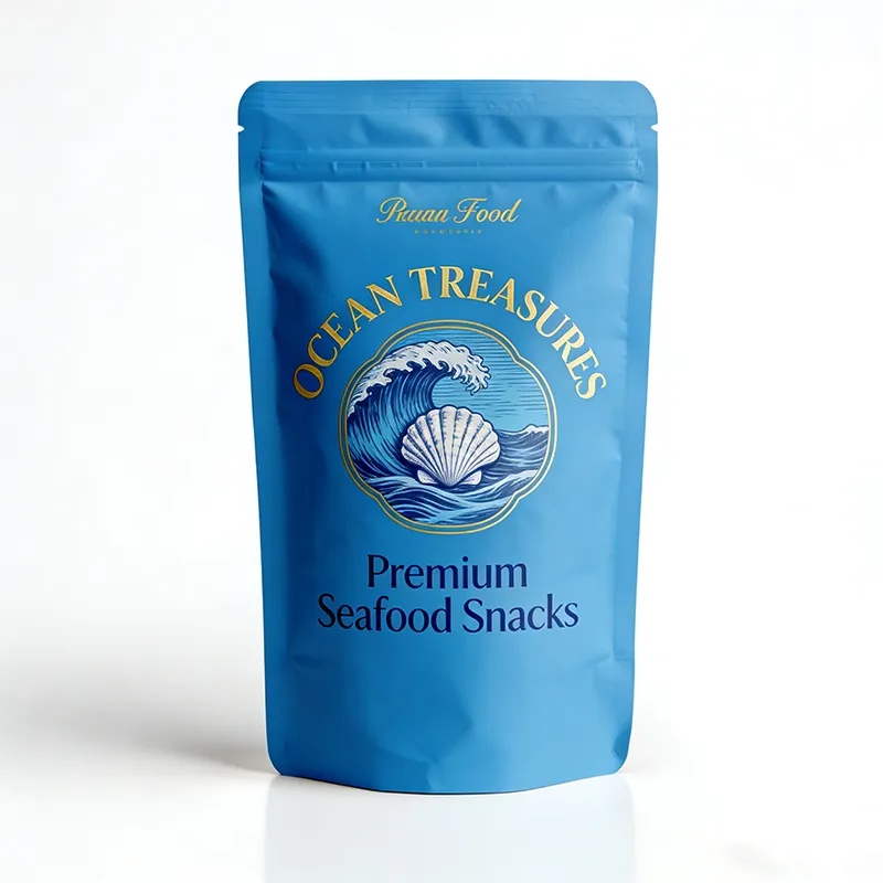 Стоячий пакет с зип-локом из алюминиевой фольги с печатью