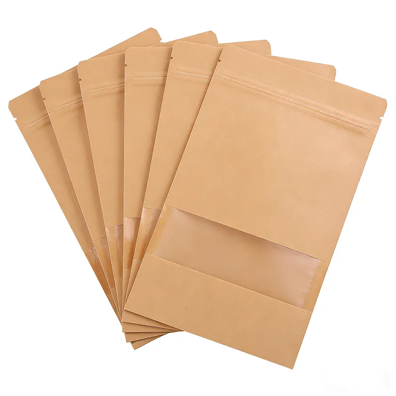 Стоячий пакет с зип-локом из крафт-бумаги