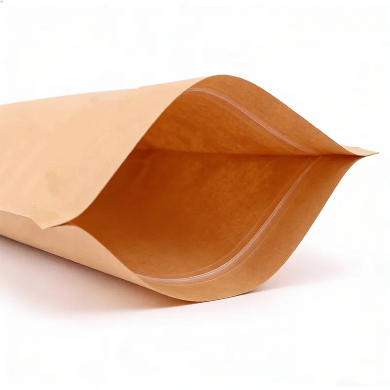 Стоячий пакет с зип-локом из крафт-бумаги