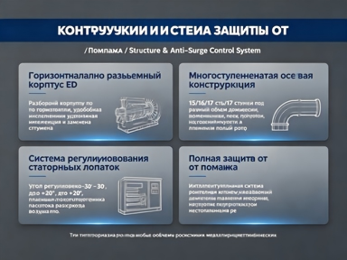 Горизонтальный центробежный компрессор ED серии | 18 000–70 000 кВт для доменных печей