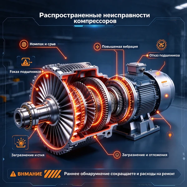 Распространенные неисправности компрессоров, причины и профессиональные решения по техническому обслуживанию