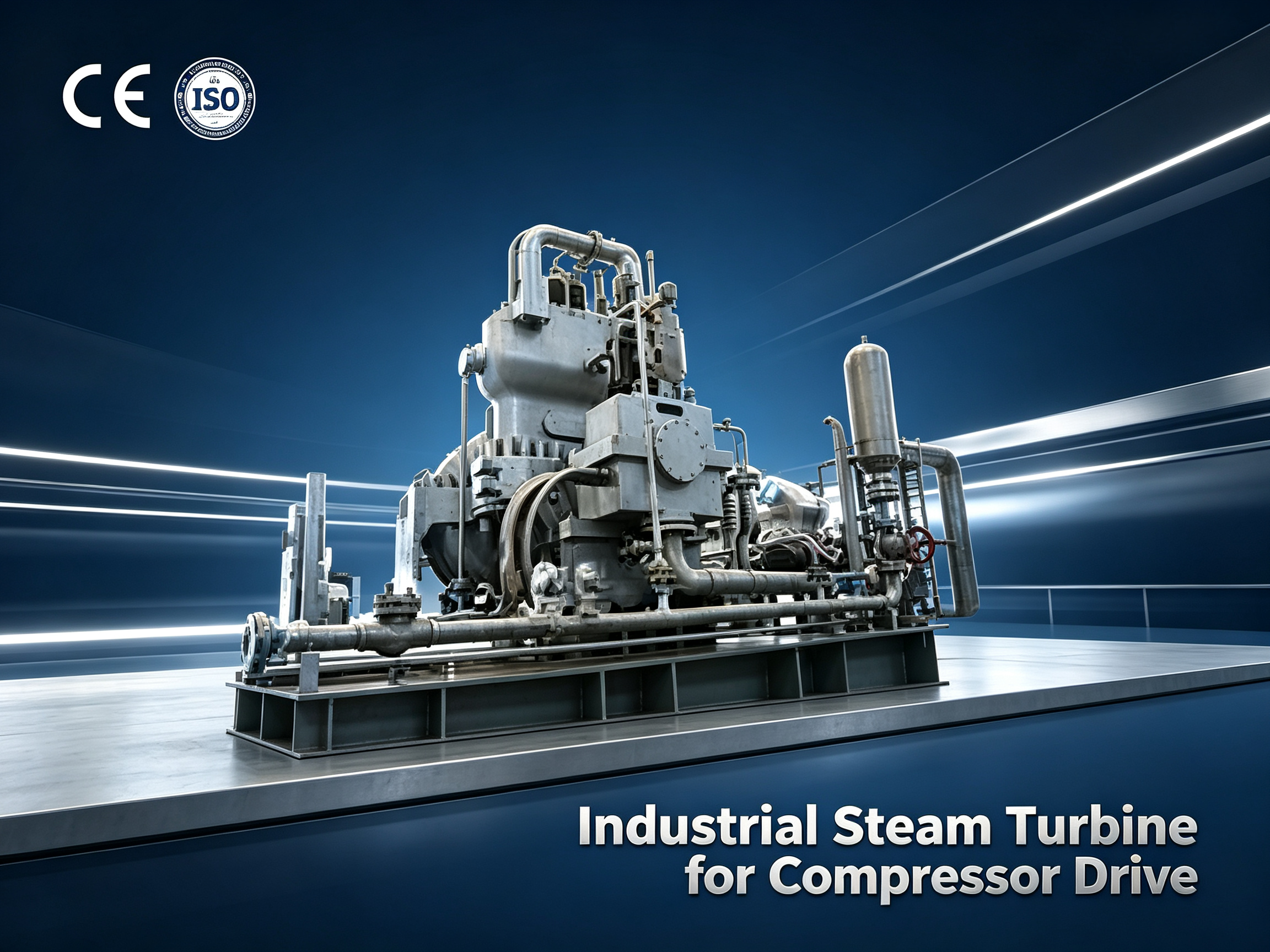 Паровая турбина для привода центробежного компрессора 1‑50 МВт, салазочное исполнение, API 612